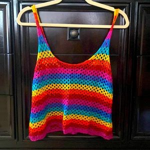 Rainbow Crochet Tank Top